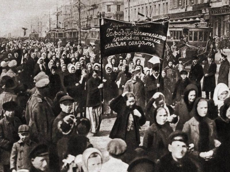 Women's demonstration for bread and peace, Petrograd, Russia